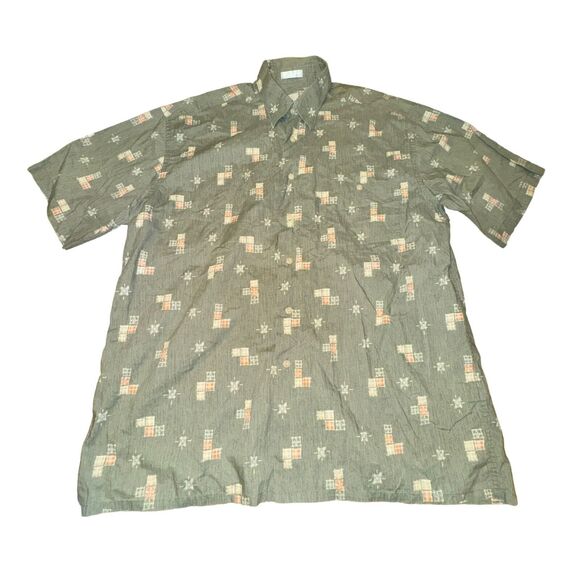 Burma Bibas Shirt Men's Size L 60 Singles Lawn Green Button Down Collared S/S - Picture 1 of 6
